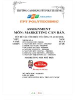 Đề tài tìm hiểu về công ty acecook việt nam và đề xuất chiến lược marketing mix phù hợp