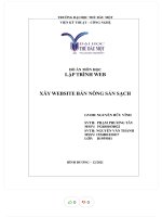 Đồ án môn học lập trình web xây website bán nông sản sạch