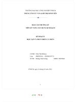 (Tiểu luận) môn kỹ năng xây dựng kế hoạch kế hoạch học tập và phát triển cá nhân 2