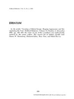 Creating a Political Image: Shaping Appearance and Ma- nipulating the Vote