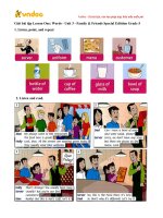 Giai bai tap family and friends lop 5 unit 3 the food here is great lesson one