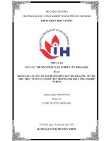 Đề tài khảo sát các yếu tố ảnh hưởng đến mức độ hài lòng về việc học trực tuyến của sinh viên trường đại học công nghiệp tp hcm