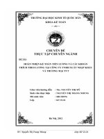 Hoàn thiện kế toán tiền lương và các khoản trích theo lương tại công ty tnhh xuất nhập khẩu và thương mại tvt