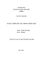 Luận án ẩn dụ ý niệm màu sắc trong tiếng việt tt