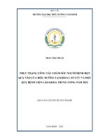 Thực trạng công tác chăm sóc người bệnh đột quỵ não của điều dưỡng tại khoa cấp cứu và đột quỵ bệnh viện lão khoa trung ương năm 2022