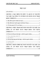 Hoàn thiện kế toán nguyên vật liệu tại công ty cổ phần xuất nhập khẩu xây dựng cimeico 9