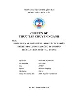 Hoàn thiện kế toán tiền lương và các khoản trích theo lương tại công ty cổ phần thức ăn chăn nuôi thái dương