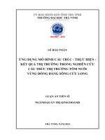 Ứng dụng mô hình cấu trúc thực hiện  kết quả thị trường trong nghiên cứu cấu trúc thị trường tôm nuôi vùng đồng bằng sông cửu long