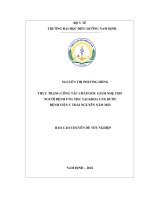 Thực trạng công tác chăm sóc giảm nhẹ cho người bệnh ung thư tại khoa ung bướu bệnh viện c thái nguyên năm 2022