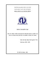 THỰC TIỄN GIẢI QUYẾT TRANH CHẤP LY HÔN TẠI TÒA ÁN NHÂN DÂN HUYỆN TÂN BIÊN, TỈNH TÂY NINH