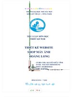 Tiểu luận môn học thiết kế web thiết kế website shop máy ảnh hoàng long