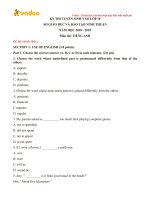 De thi tuyen sinh vao lop 10 mon tieng anh so gd dt ninh thuan