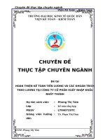 Hoàn thiện kế toán tiền lương và các khoản trích theo lương tại công ty cổ phần xuất nhập khẩu nhất thành