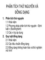 PHÂN TÍCH THỨ NGUYÊN VÀ ĐỒNG DẠNG