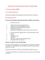 Bài luận khởi nghiệp: Kinh doanh chuỗi cà phê KIMIE