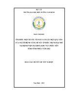 tìm hiểu một số yếu tố nguy cơ gây đột quỵ não của người bệnh tăng huyết áp điều trị ngoại trú tại bệnh viện đa khoa khu vực phúc yên tỉnh vĩnh phúc năm 2022