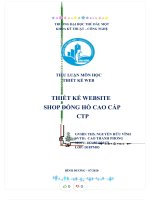 Tiểu luận môn học thiết kế web thiết kế website shop đồng hồ cao cấp ctp