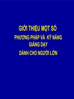 Bài giảng Phương pháp và Kỹ năng giảng dạy dành cho người lớn tuổi