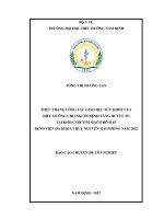 Thực trạng công tác giáo dục sức khỏe của điều dưỡng cho người bệnh tăng huyết áp tại khoa nội tim mạch hô hấp bệnh viện đa khoa thủy nguyên hải phòng năm 2022