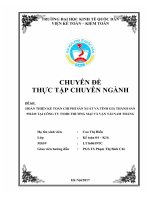 Hoàn thiện kế toán chi phí sản xuất và tính giá thành sản phẩm tại công ty tnhh thương mại và vận tải nam thắng