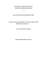 Ứng dụng công nghệ thông tin vào giảng dạy môn thể dục khối 10, 11