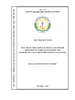 Thực trạng thực hành tập thở của người bệnh bệnh phổi tắc nghẽn mạn tính điều trị tại bệnh viện lao và bệnh phổi tỉnh hà nam năm 2022