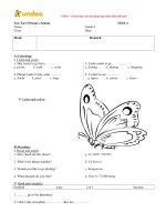 De kiem tra 1 tiet so 4 mon tieng anh lop 4 truong th tan tai 2 ninh thuan