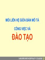 MỐI LIÊN HỆ GIỮA BẢN MÔ TẢ CÔNG VIỆC VÀ ĐÀO TẠO Đào tạo