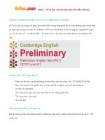 Chung chi pet b1 chau au cua cambridge english