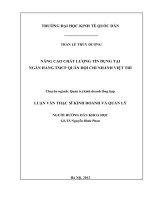Nâng cao chất lượng tín dụng tại ngân hàng tmcp quân đội chi nhánh việt trì