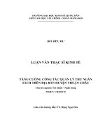 Tăng cường công tác quản lý thu ngân sách trên địa bàn huyện thuận châu