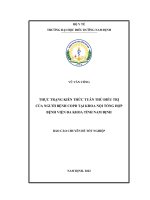 Thực trạng kiến thức tuân thủ điều trị của người bệnh copd tại khoa nội tổng hợp bệnh viện đa khoa tỉnh nam định