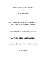 Phát triển doanh nghiệp nhỏ và vừa của tỉnh nghệ an đến năm 2020