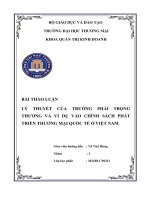 Lý thuyết của trường phái trọng thương và ví dụ vào chính sách phát triển thương mại quốc tế ở việt nam