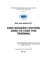 Kinh nghiệm chuyển sang cơ chế thị trường