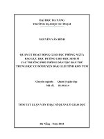 Quản lý hoạt động giáo dục phòng ngừa bạo lực học đường cho học sinh ở các trường phổ thông dân tộc bán trú trung học cơ sở huyện đăk glei tỉnh kon tum 1