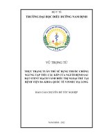 Thực trạng tuân thủ sử dụng thuốc chống ngưng tập tiểu cầu kép của người bệnh sau đặt stent mạch vành điều trị ngoại trú tại bệnh viện đa khoa quốc tế vinmec hạ long