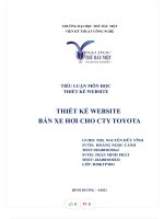 Tiểu luận môn học thiết kế website thiết kế website bán xe hơi cho cty toyota