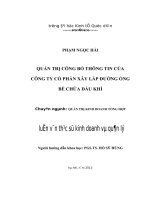 Quản trị công bố thông tin của công ty cổ phần xây lắp đường ống bể chứa dầu khí