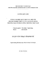 Nâng cao hiệu quả cho vay đối với doanh nghiệp nhỏ và vừa tại ngân hàng thương mại cổ phần công thương việt nam