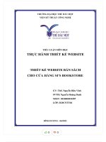 Tiể ậ u lu n môn h c ọ thực hành thiết kế website thiết kế website bán sách cho cửa hàng si’s bookstore