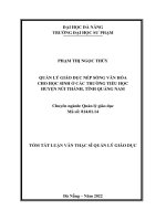 Quản lý giáo dục nếp sống văn hóa cho học sinh ở các trường tiểu học huyện núi thành tỉnh quảng nam 1