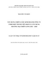 Xây dựng chiến lược kinh doanh công ty tnhh một thành viên dịch vụ xây dựng thương mại thiên long 2013 – 2020