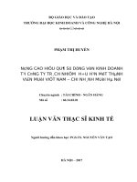 Nâng cao hiệu quả sử dụng vốn kinh doanh tại công ty trách nhiệm hữu hạn một thành viên muối việt nam – chi nhánh muối hà nội