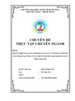 Hoàn thiện kế toán chi phí sản xuất và tính giá thành sản phẩm tại công ty cổ phần thương mại khoáng sản phúc đại lợi