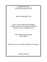 Quản lý hoạt động trải nghiệm của học sinh tại các trường tiểu học huyện sa thầy tỉnh kon tum 1