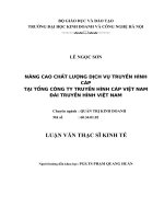 Nâng cao chất lượng dịch vụ truyền hình cáp tại tổng công ty truyền hình cáp việt nam  đài truyền hình việt nam