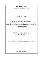 Quản lý hoạt động giáo dục bảo vệ môi trường cho học sinh ở các trường trung học cơ sở vùng ven biển huyện núi thành tỉnh quảng nam 1