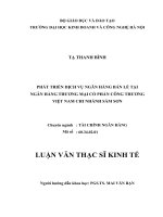 Phát triển dịch vụ ngân hàng bán lẻ tại ngân hàng thương mại cổ phần công thương việt nam chi nhánh sầm sơn