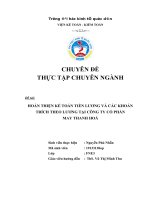 Hoàn thiện kế toán tiền lương và các khoản trích theo lương tại công ty cổ phần may thanh hoá